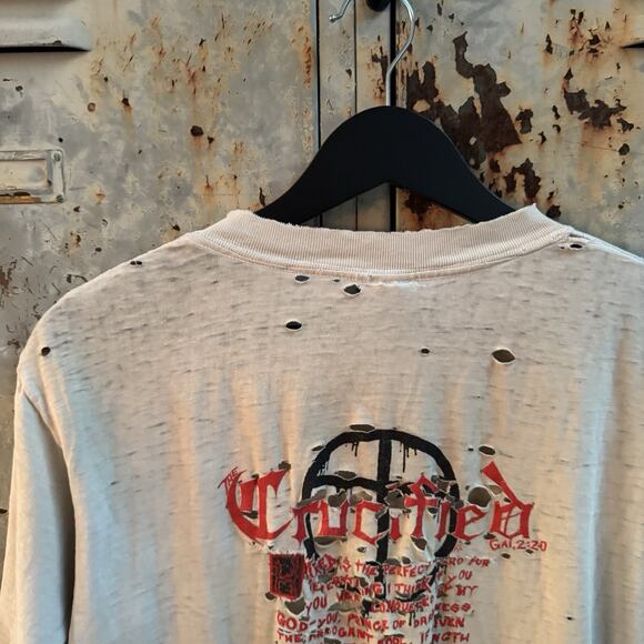 Vintage 1989 The Crucified Getting A Grip On Things T Shirt L Hardcore Thrash - Picture 9 of 9